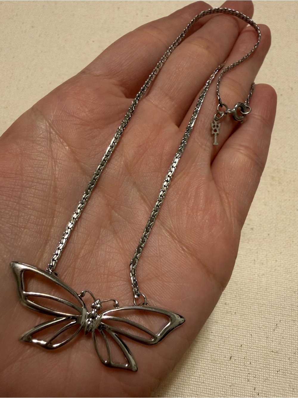 TRIFARI Silver-Toned Butterfly Pendant Necklace - Picture 1 of 8